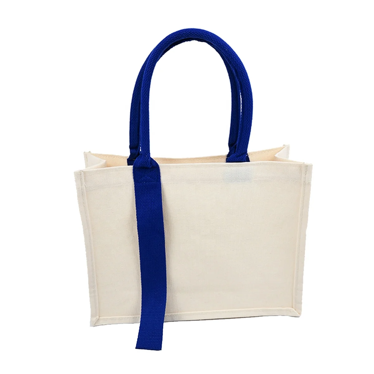 Long Handle Strap Jute Bag Custom Wholesale Tote Fashion Style Natural Shopping Reusable Custom Laminated Printed Logo Recycle