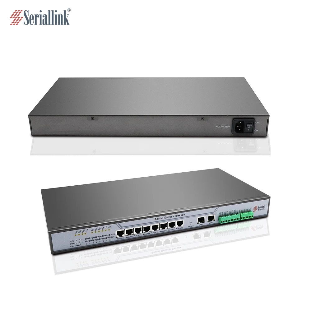 8 Ports PoE Ethernet serial server supporting RS232 or RS485