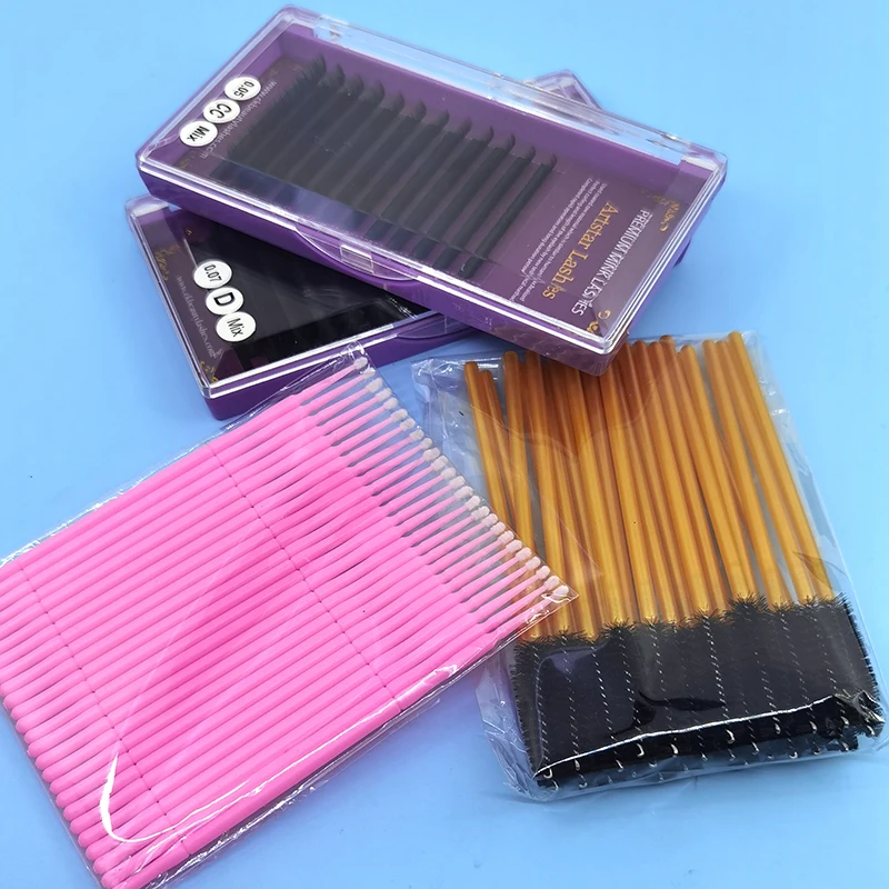 Professional Training False Eyelash Extension Set Grafting Eye Lashes Practice  Tweezers Glue Ring Brush Eyelash Extension kits