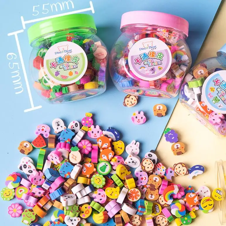 CX Bulk Mini Cartoon Mini Fruit Student Pet Animal Christmas Kids Cute Pencils Erasers Set