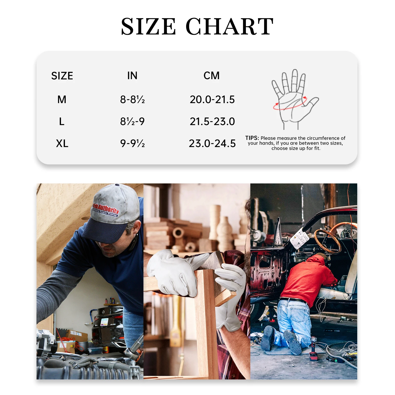 PRI High Quality Full Grain Goatskin Genuine Premium Leather Work Gloves Car Driving Gloves