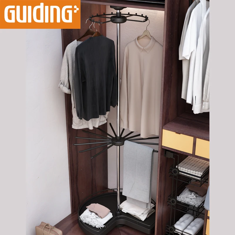 Multi Functional Multifunctional Free Standing Pants Rack Indoor Rotary Revolving Rotating Clothes Hanger For Clothes