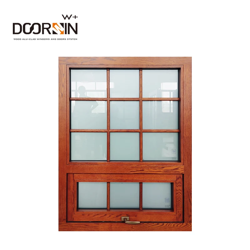 AS2047 Hurricane Impact Wooden Window Design Save Energy Sound Insulated Double Glass Wood Awning Windows