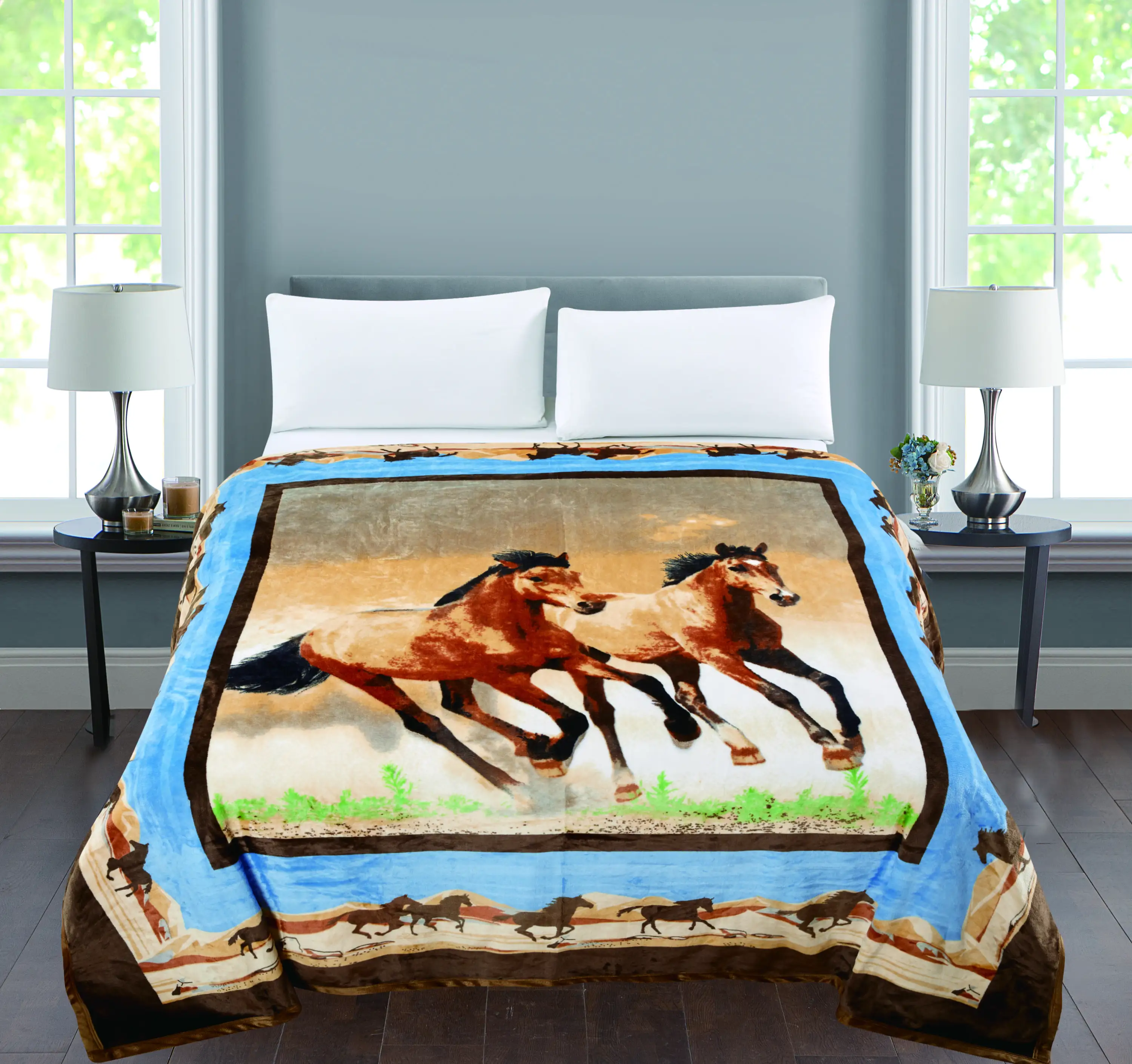 Anyu Animal Printed MOQ 1 Cheap Price Double Layer 210*230cm 400+400 GSM 100% Polyester Flannel Blanket in Stock Tiger Printed