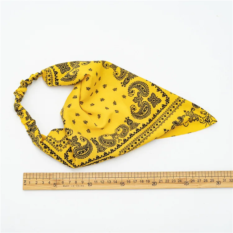 Summer European American hair accessories printed elastic fabric sun-protective triangular bandana folk classic head wrap  head