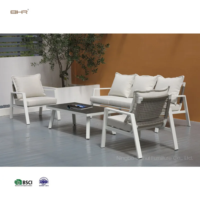 BHR-outdoor furniture coffee table HPL  garden furniture outdoor sofa patio set aluminium frame 5 seat