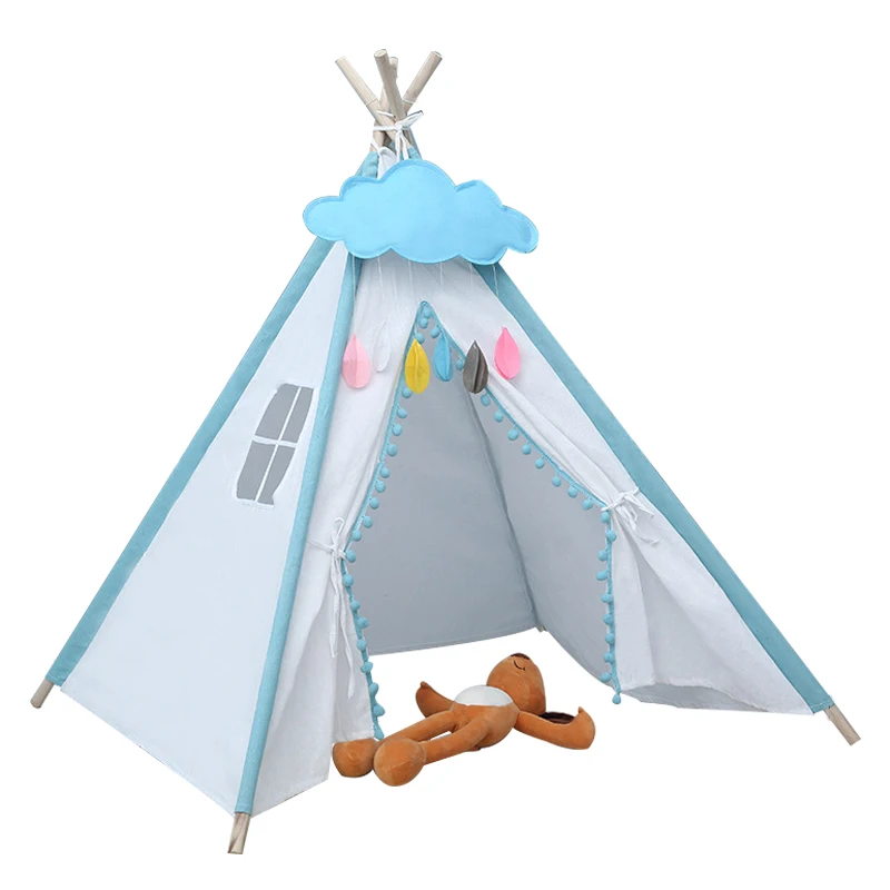 Tipi Teepee Tent for Kids Children Play House Baby Indoor&outdoor Kids Playing Tent Toy Tents Indian Soft Toy Mini CN;ZHE Unisex