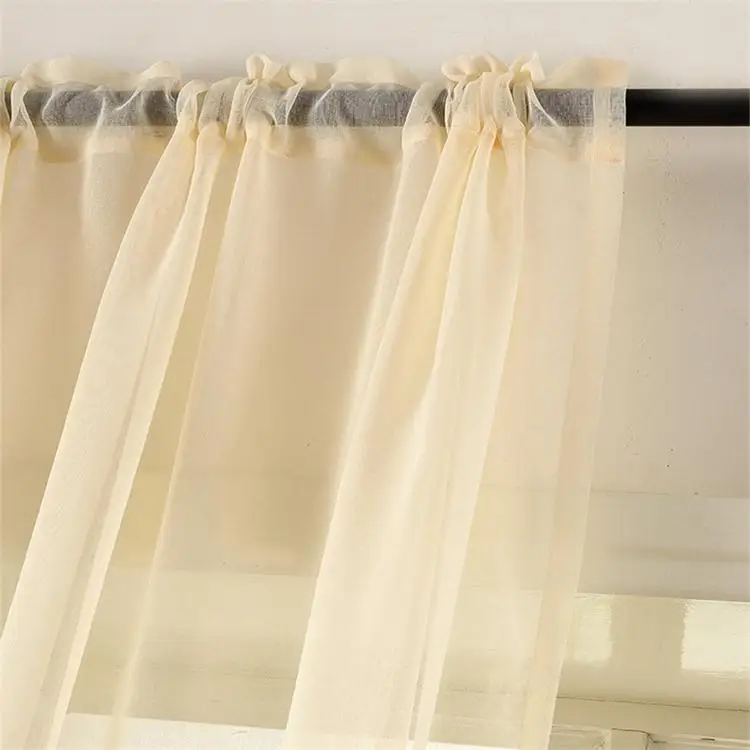 Factory supply 3 pass linen blackout window  curtain  fabric ethiopian curtain fabric embroidery living room