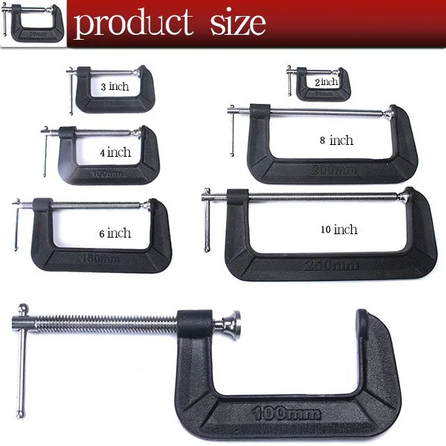 Heavy Duty 10 Inches C Clamp G Clamp for Woodworking and Otherthings