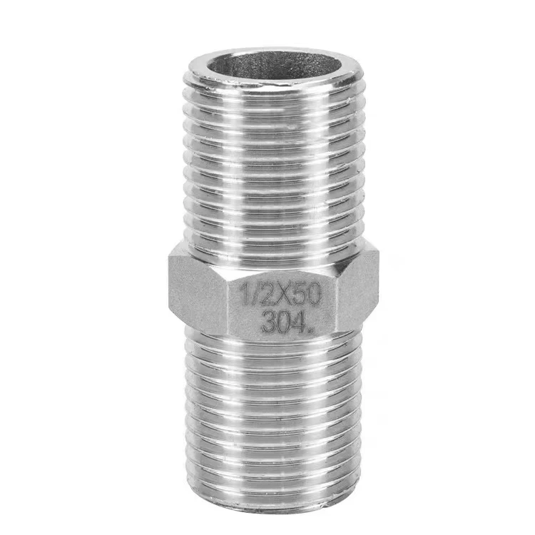 WZ нержавеющая сталь 304/316 NPT BSPT BSPP удлинитель с двойной наружной резьбой Пневматический фитинг быстрый разъем