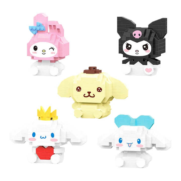 Most Popular Mini Bricks ABS Plastic DIY Custom Building Blocks 3D puzzle Toy Kit Cartoon Character Animals Brick  For Kids