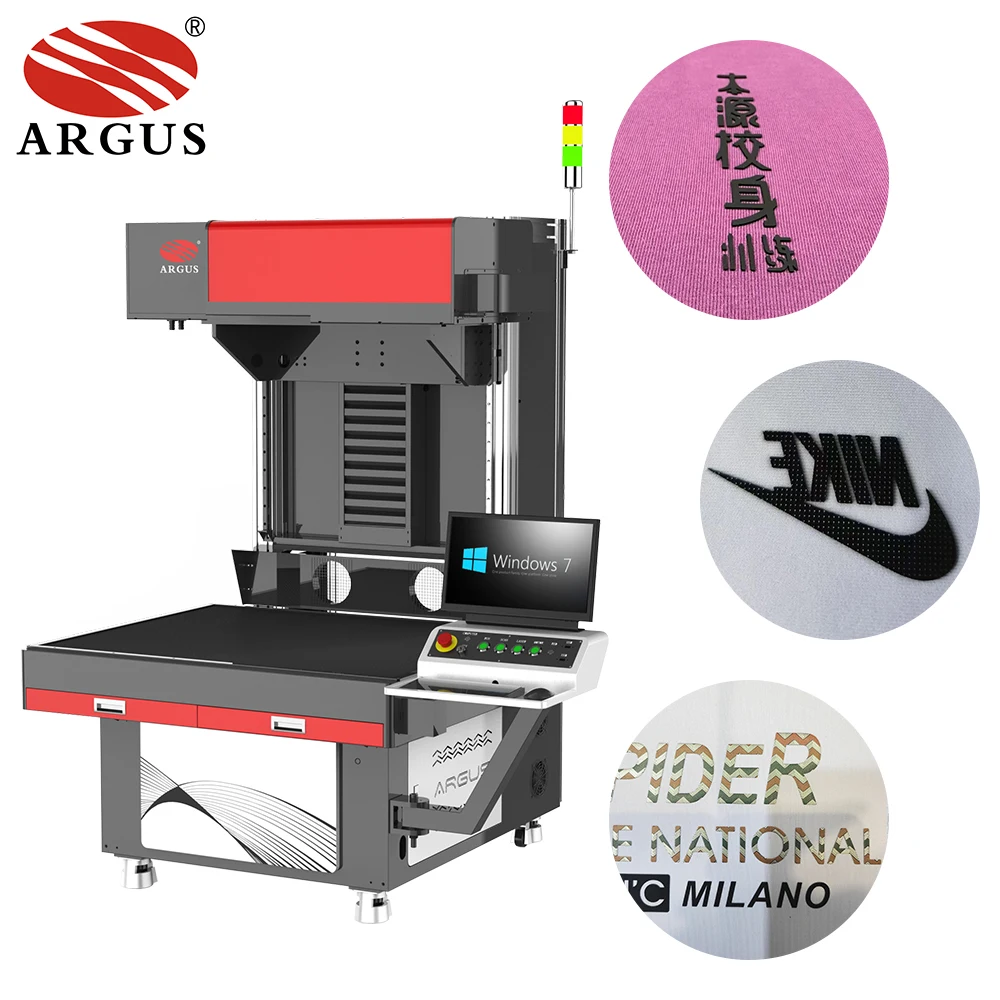 ARGUS CO2 Laser Die Cutting Machine Heat Transfer Vinyl Fashion Textile Industry Pulsed Operation Supports AI DXF PLT