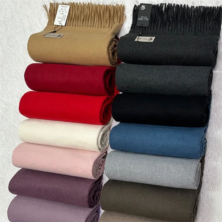2024 Newly Wholesale Fashion Hot Lady Solid Color Winter Warm Wool Other Scarf Shawl For Women