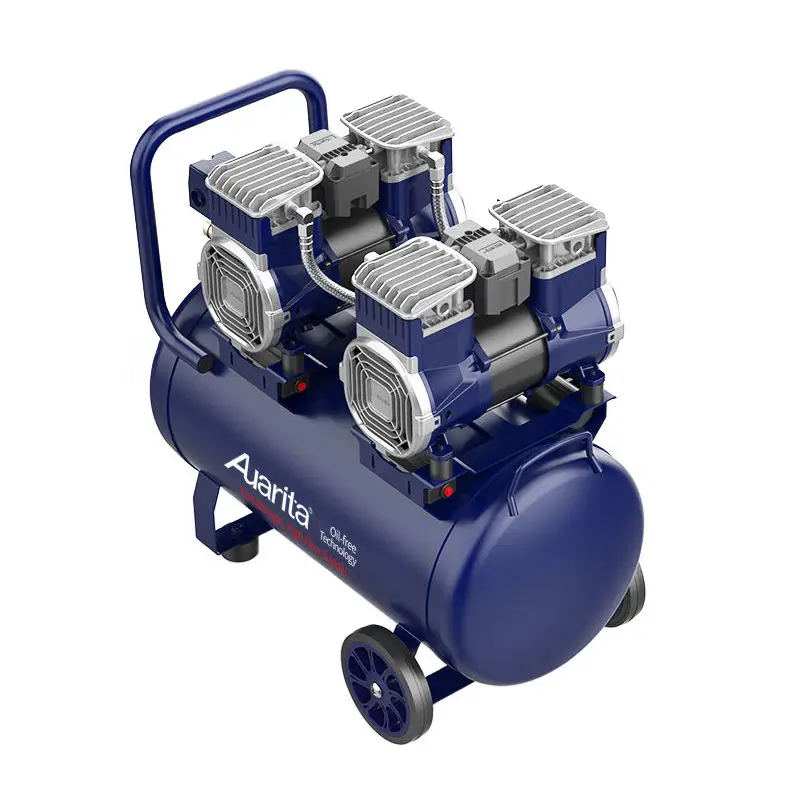 Auarita Compresor Portatil High Pressure 1.5Kw 50 Litre Portable Double Piston Oil Free Silent Air Compressor