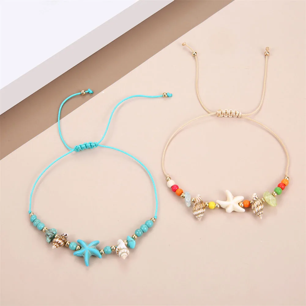 turquoise bead jewelry bangles natural shell  conch beach bracelet