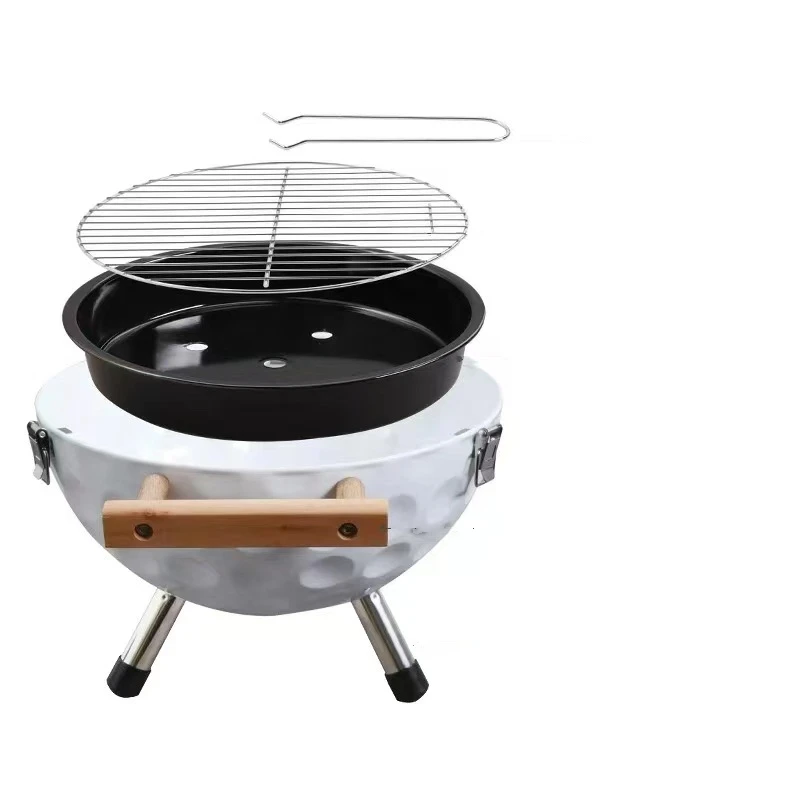 2024 Small size Golf Shape Portable Round BBQ Grill