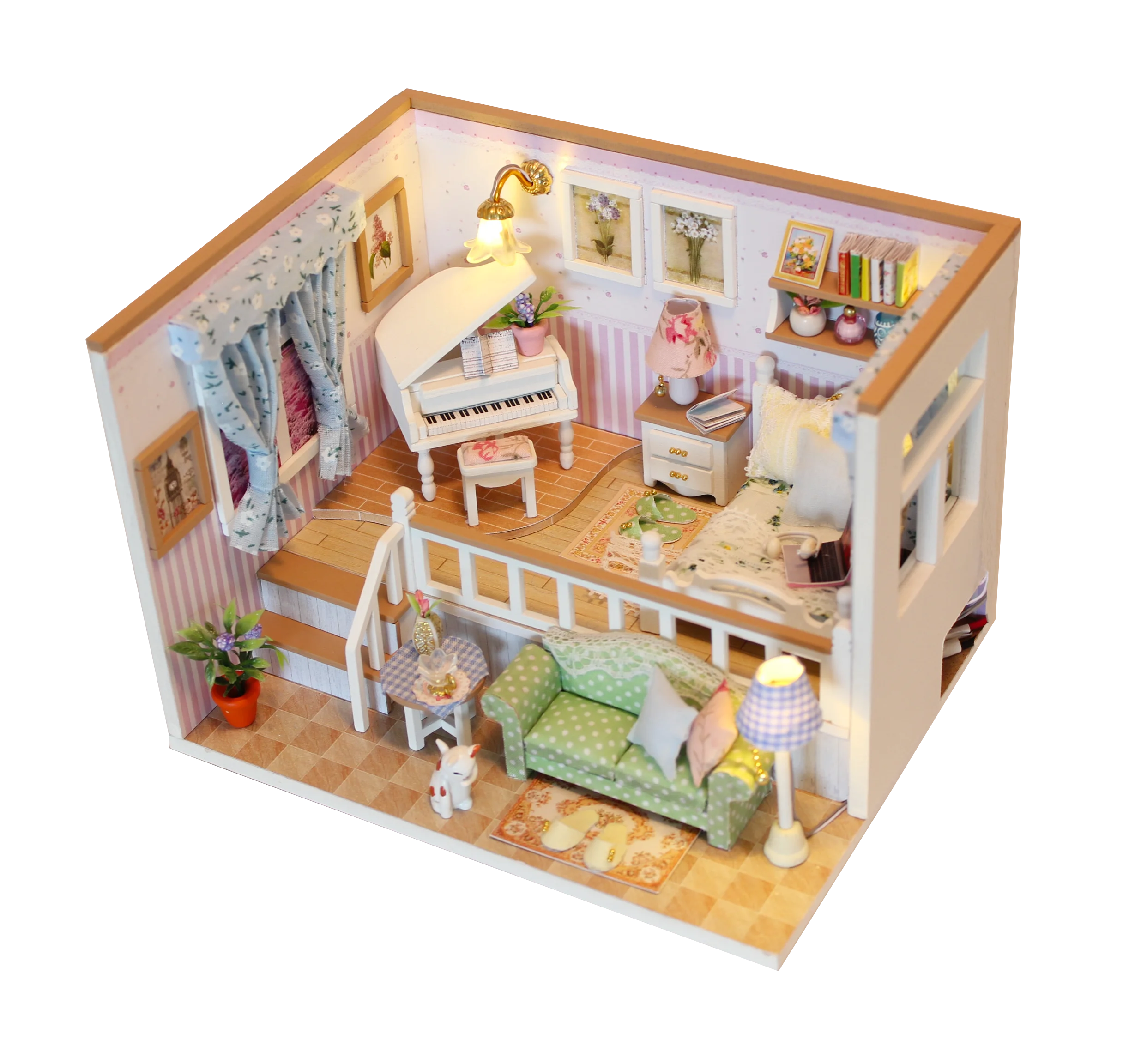 Hongda New Arrival M026 Because of You Handmade Diy Doll House Wooden DollHouse Miniature Dollhouse for Girls