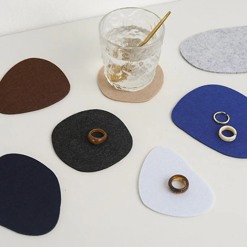 Nordic shaped felt coasters Set 7 pieces Coffee mat retro heat cushions Customized Felt Cup pad Drink cushion