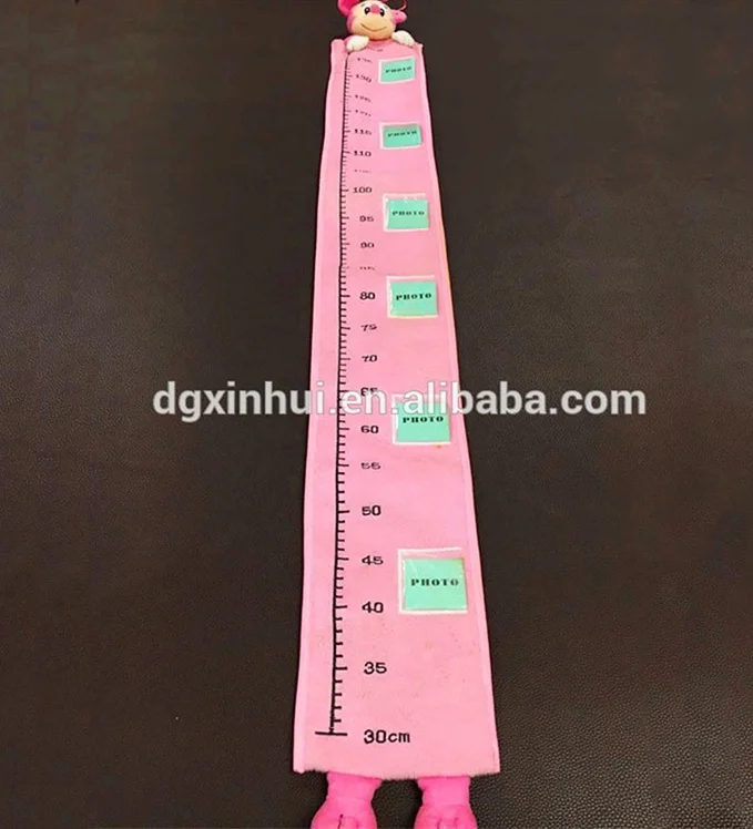 Modern design growth chart foldable grow with animal cotton waterproof kids ruler