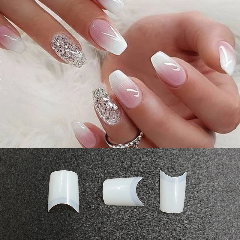 500pcs Short French Clear Nail Tips Factory Wholesale Private Label Artificial Fingernails Short Square Nails