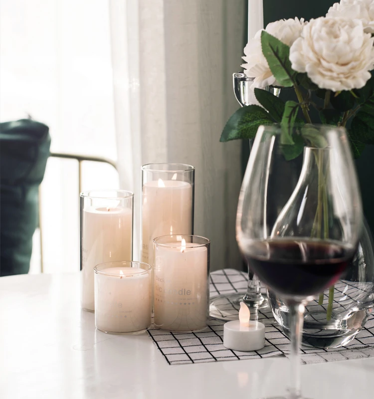 
Wholesale and retail glass candlestick set a romantic candlelight dinner candle cup 