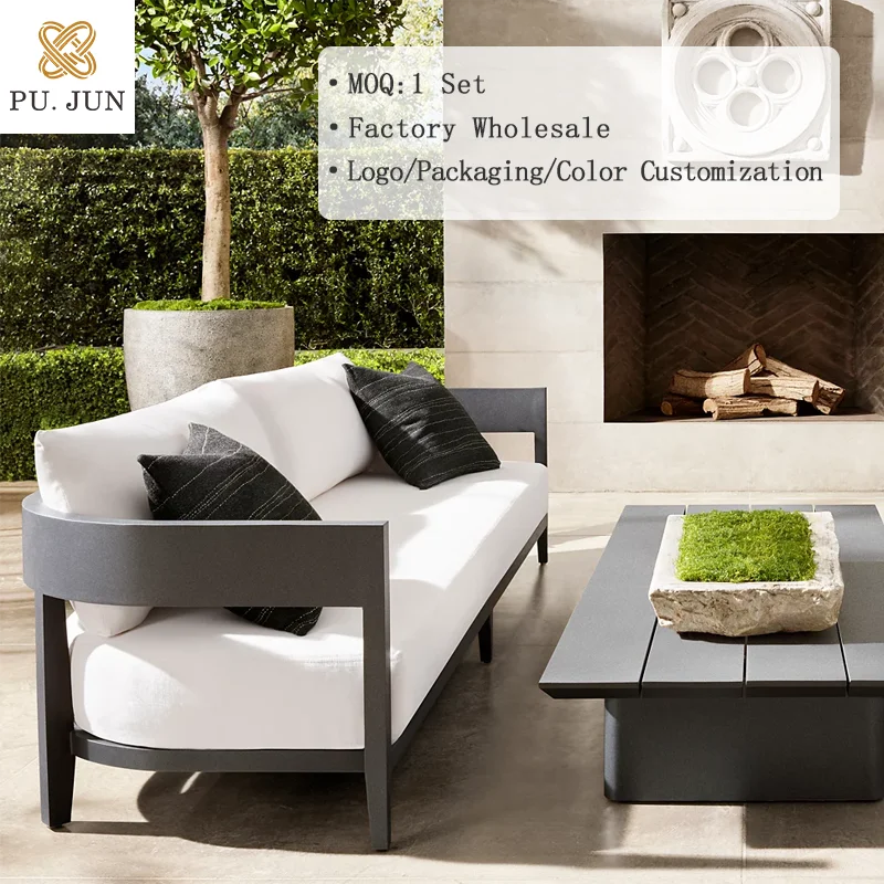 new modern design alloy couch with glass outdoor furniture aluminum sofa set ambia metal aluminium garden furniture outdoor set