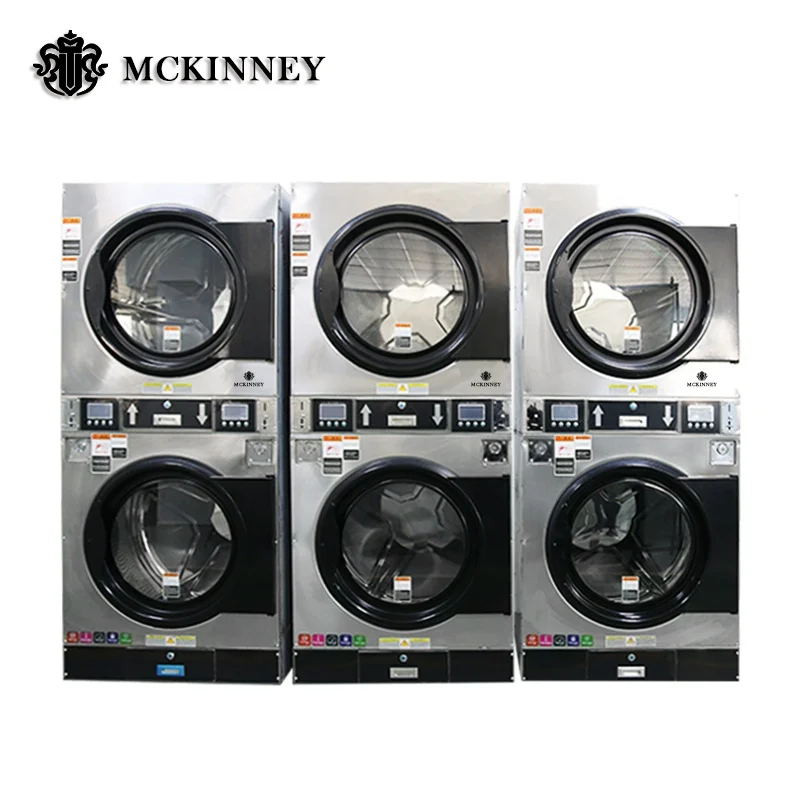 Commercial Double Stack Washing Machine Clothes Dryer Machine All In One