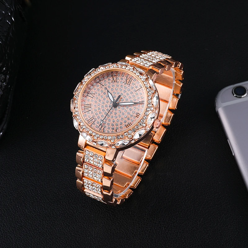 Bling hiphop полностью алмазные часы для