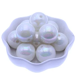New Design Pale Pink AB Color Loose Round Gumball Chunky Beads, 6MM to 20MM, 22MM Fashion Plastic Chunky Beads
