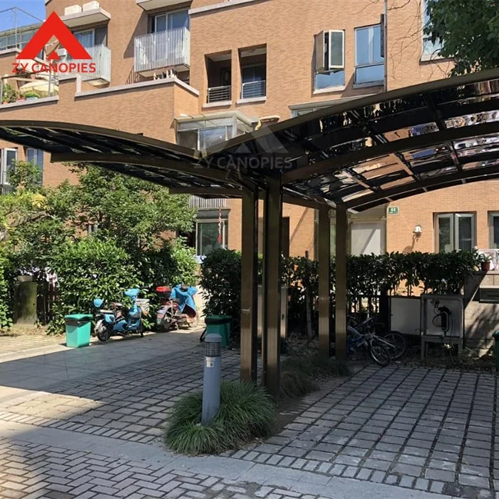 Outdoor 2 Car Shed Garages For Parking Polycarbonate Roof  Metal Garage Carport