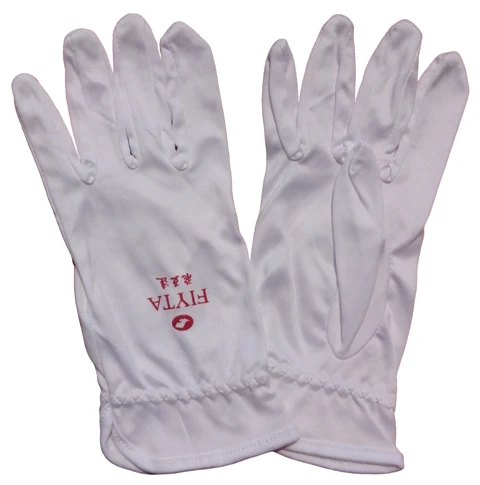 100% White Stretch Polyester Micro Fiber Parade Pattern  Cotton Watches Jewellery Inspection  Glove