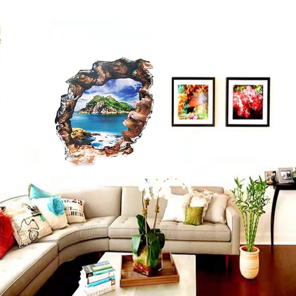 Wholesale OEM Custom Scenery Landscape Scape Art Wall Decoration Home Room Decor Stickers