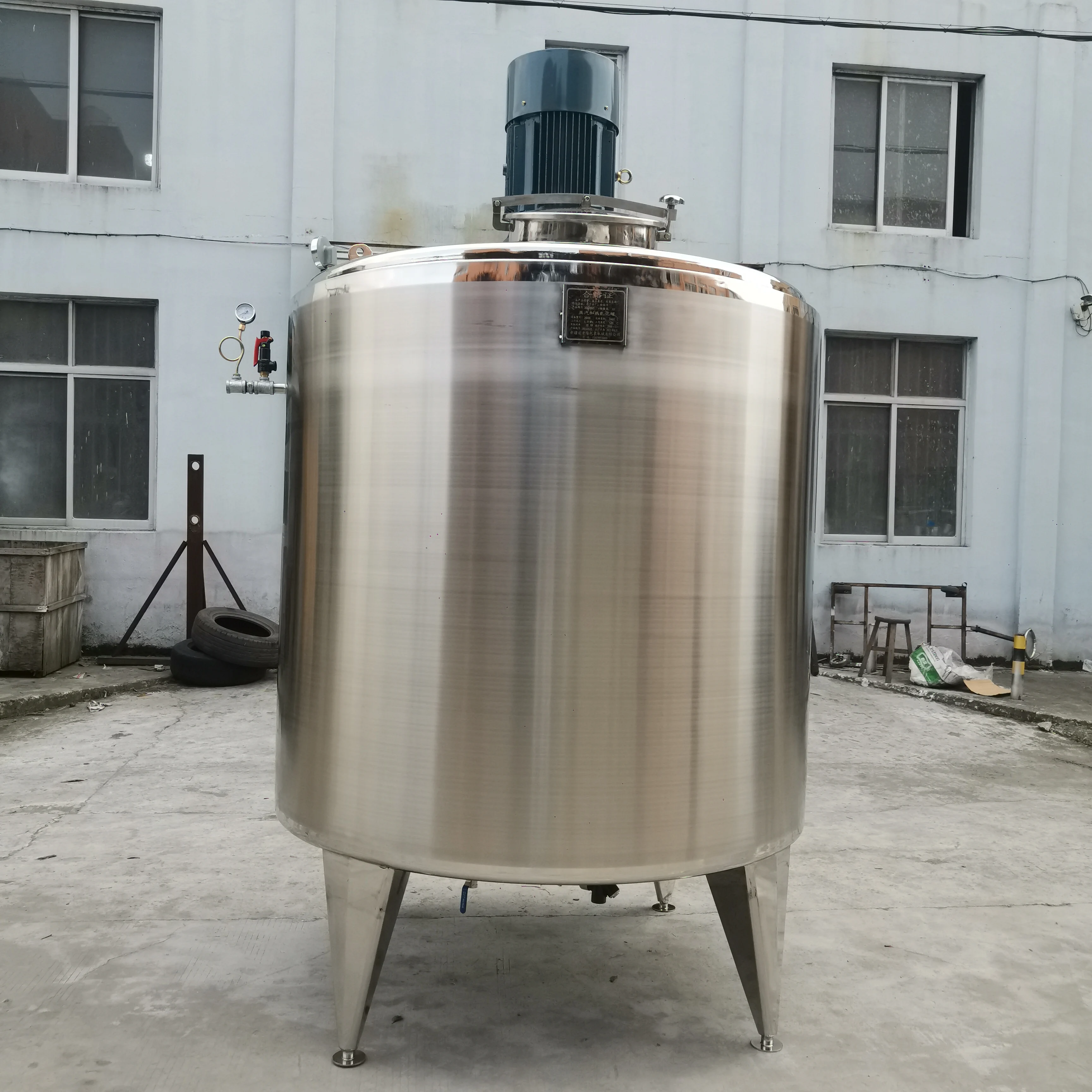 1000 litre 5000 litre  Full Stainless Steel Water Milk Storage Tank Mixing Tank for food paste chemical industrial