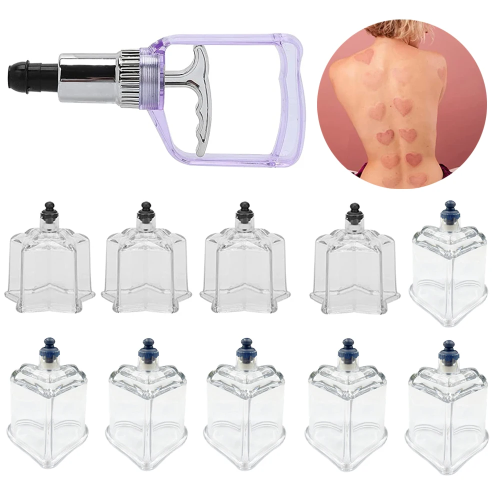 10Pcs Star Shaped Cupping Cups Plastic Vacuum Therapy Set Cupping Kit Massager with Box