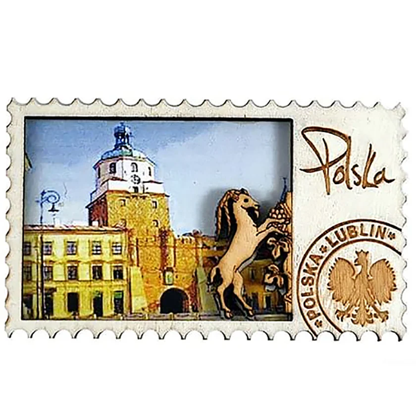 Custom Country Landscape Poland Souvenir Laser Engraved Wood Fridge Magnet