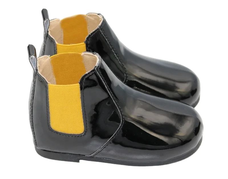 2019 new fashion elastic kids red classy leather boots hard sole winter leather boots