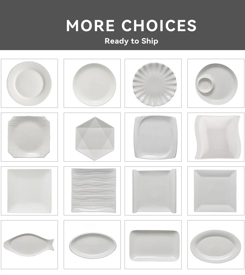 wholesale white dinner plates for wedding, cheap bulk flat ceramic dinner plates