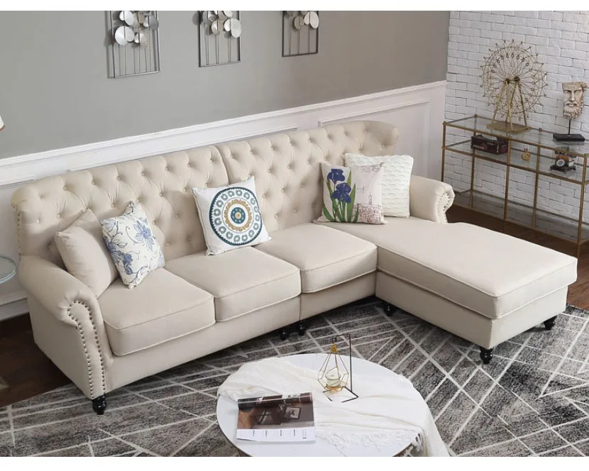 Modern simplicity nature sectional full sofa for living room