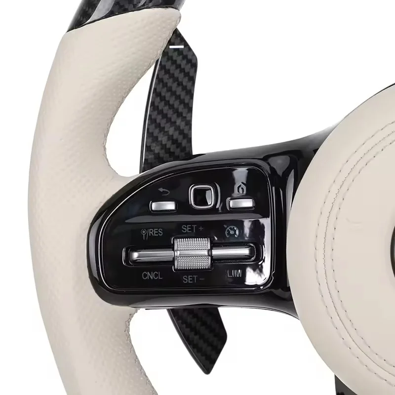 Custom Volant Lenkrad Half Leather Carbon Fiber Steering Wheel for Mercedes Benz W203 W204 W205 W221 W222 C217 C300 C55 C63 AMG