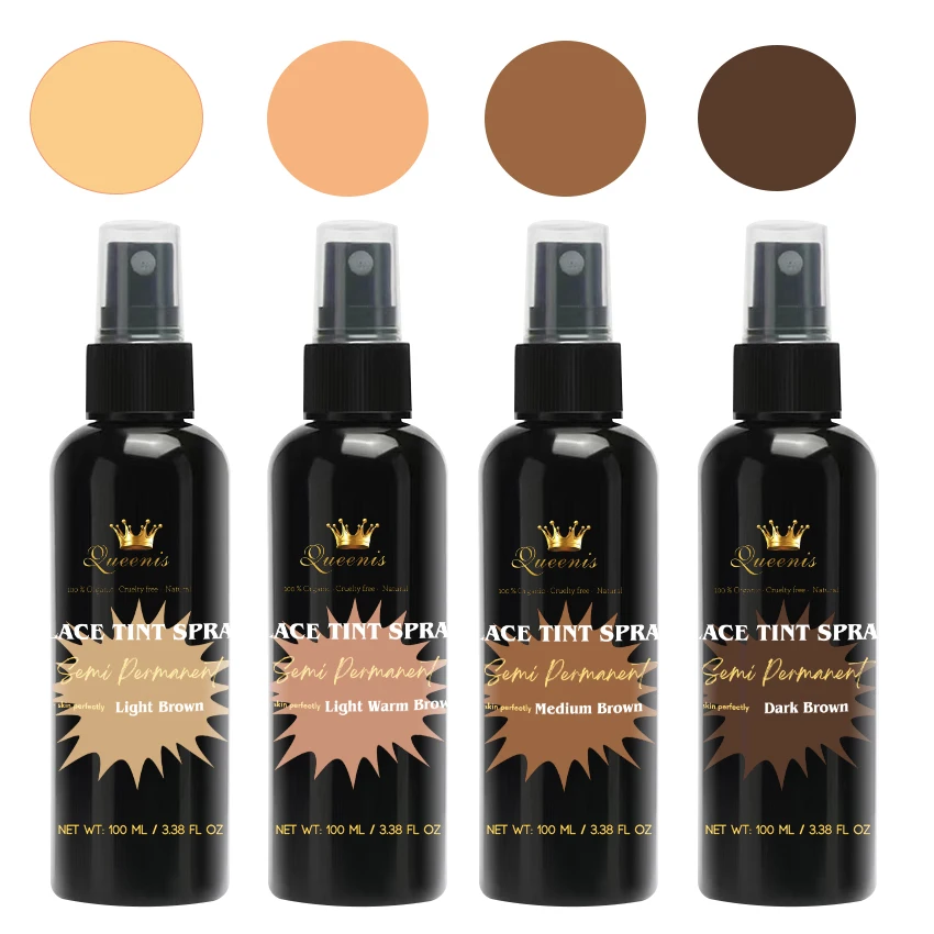 Most popular Waterproof Light Brown Medium Brown Dark Brown Lace Tint Spray for wigs