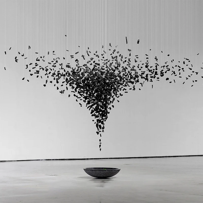 Modern Art Hotel Engineering Custom Stairs Luxury Lamps Glazed Crystal Stone Chandeliers