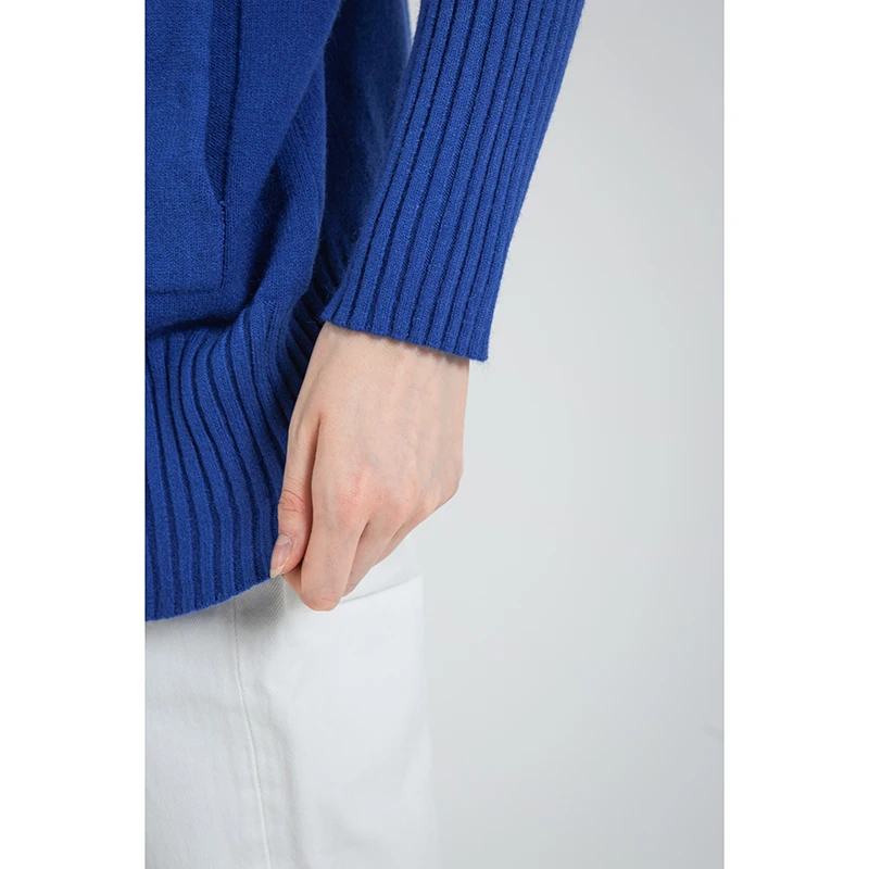 Изготовленный На Заказ пуловер с длинным рукавом и высоким воротником Женский вязаный свитер для девочек