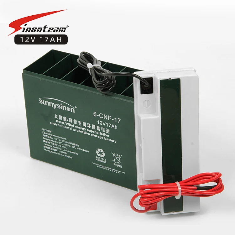 12V17AH wire lead 12 volt lead acid rechargeable ups battery 12v 17ah agm solar wind energy storage battery