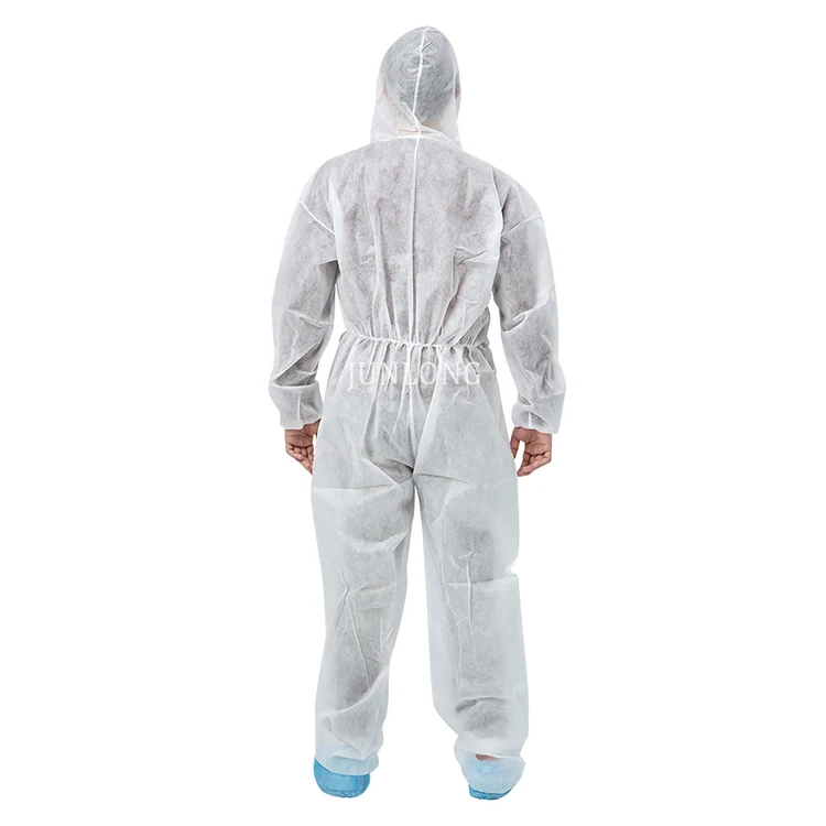 Customization White Disposable  PP Coverall Workwear Disposable Protection Clothing Waterproof Coverall With Cheap Price