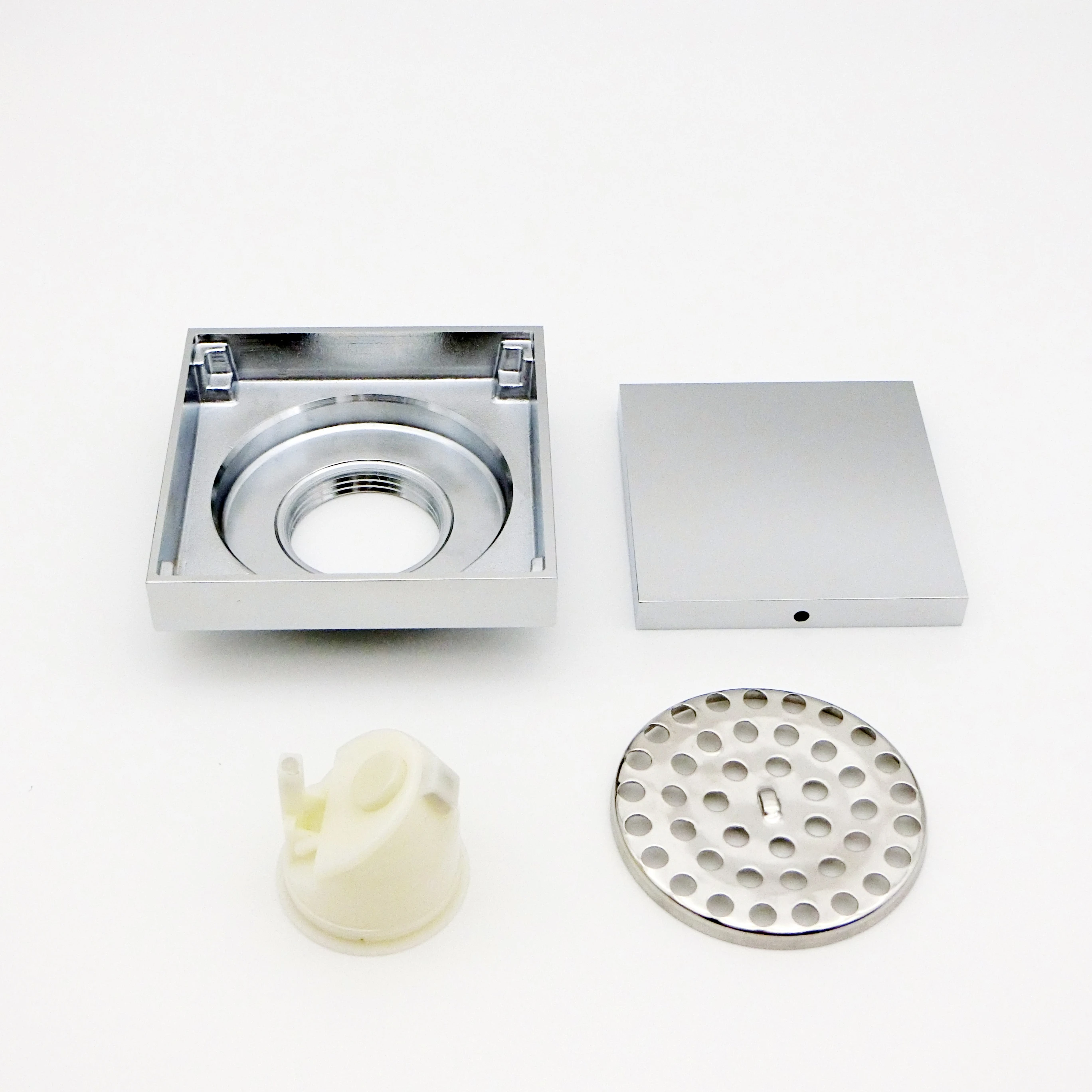 Bathroom accessories Shower Drains 100x100mm Square Chrome Brass Anti odor Floor Drain