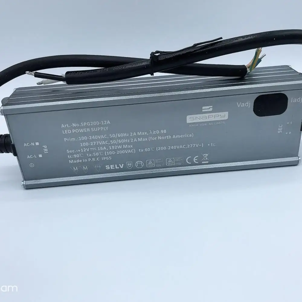 SPG200-12/24A Constant voltage 12V/24V waterproof  led driver