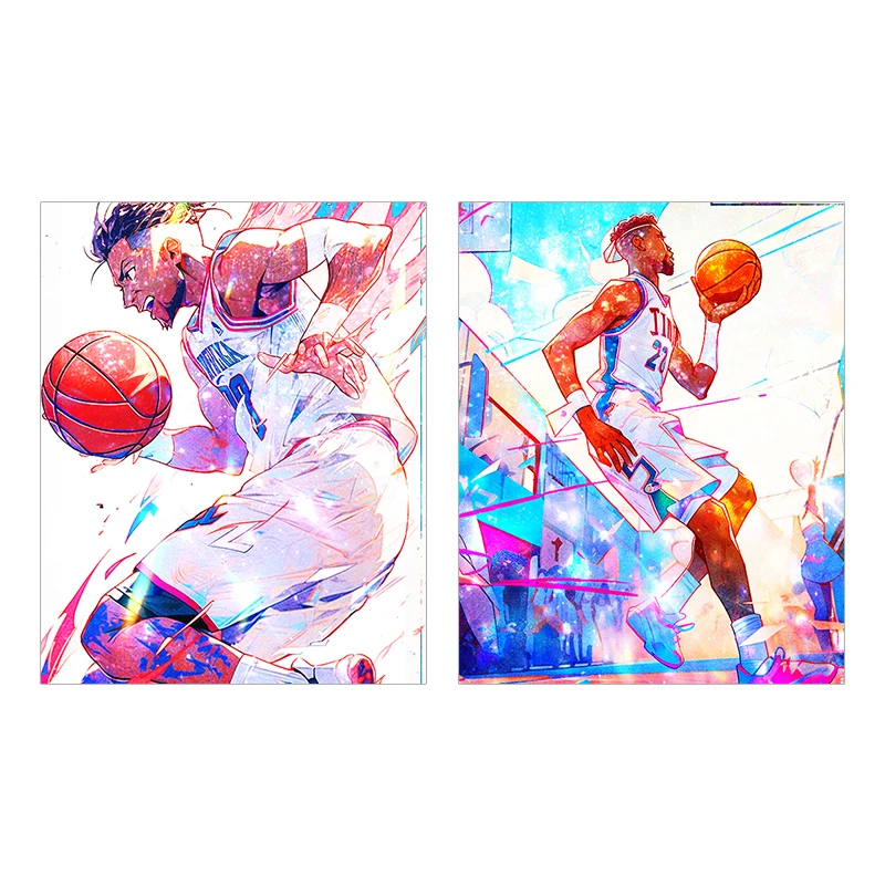 Free sample customized trading cards holographic gold foil cards with superstar