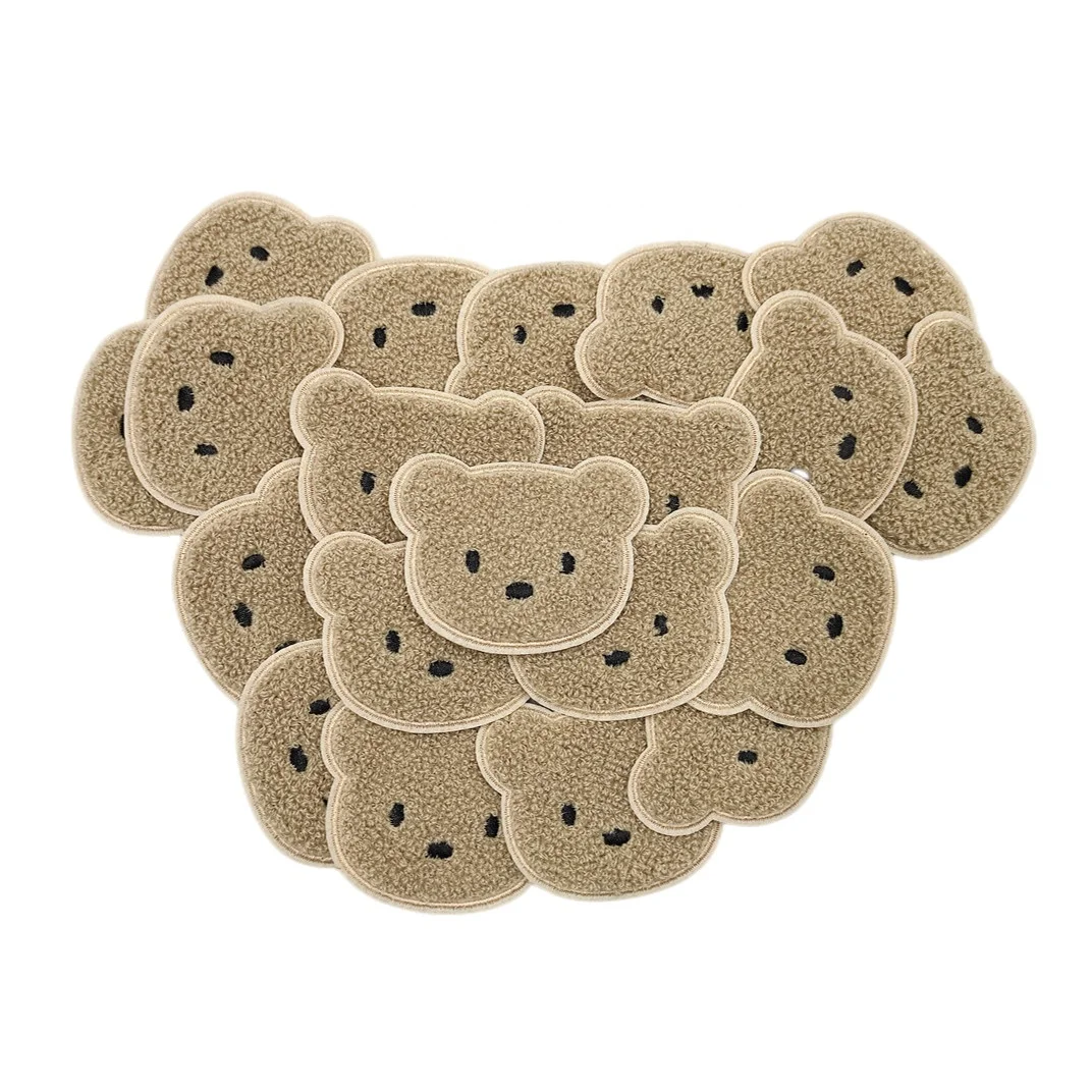 Dark Coffee Anime Bear Ventralex Patch Applique Clothes Accessories Towel Embroidered Patches