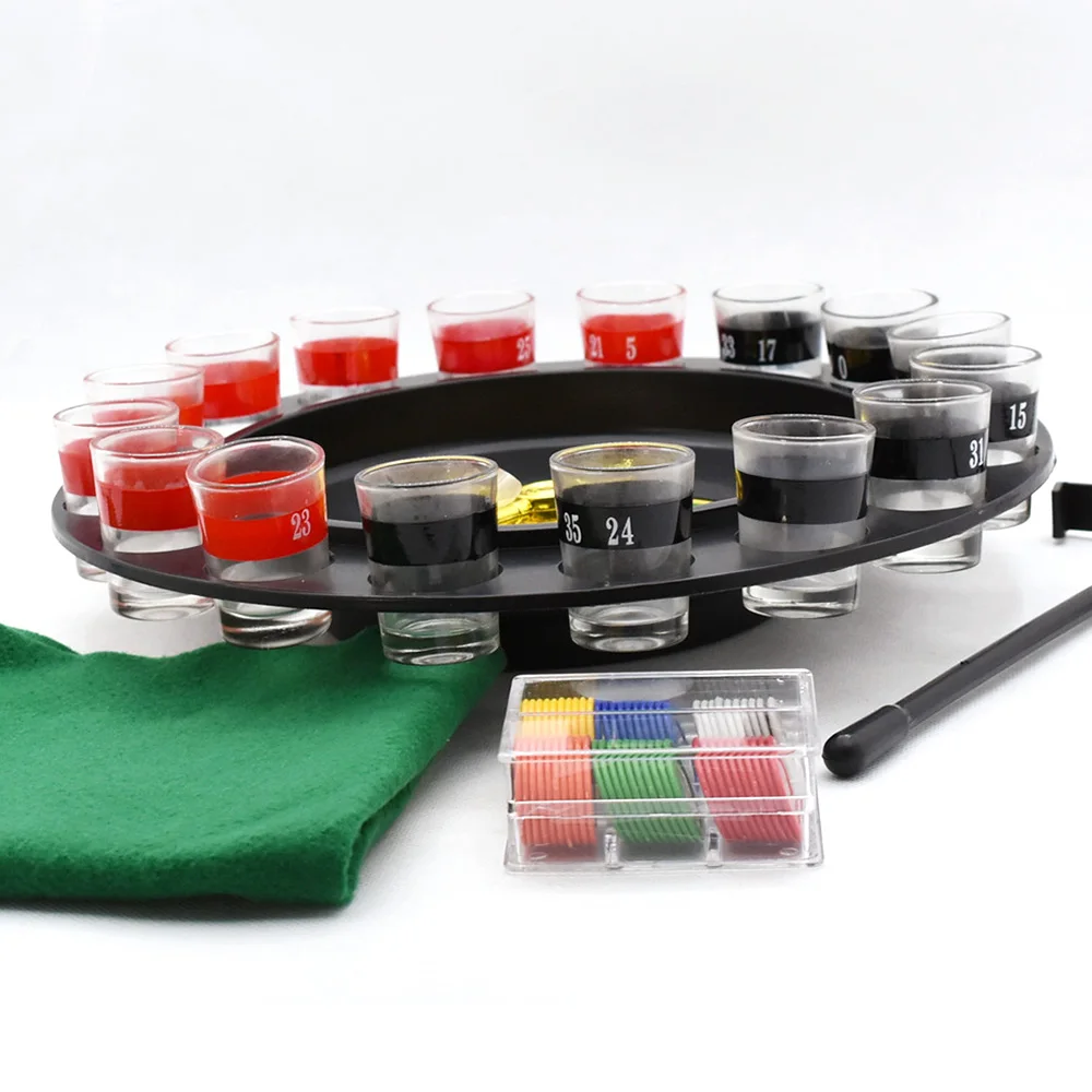 Drinking game set casino game 3 in 1 drinking roulette with drinking cup