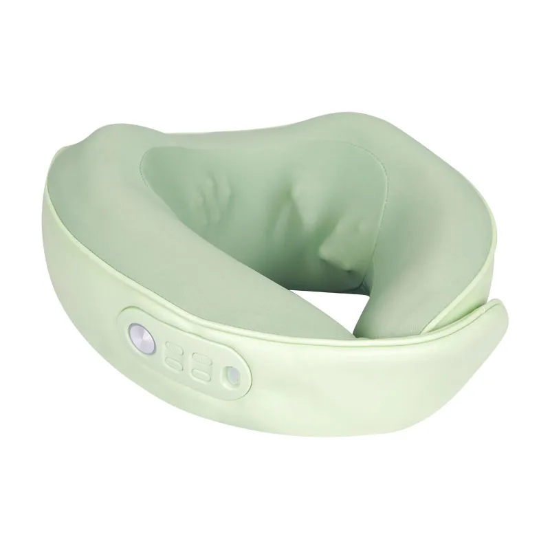 New arrival Intelligent U-shaped car plane and home green heating shiatsu kneading travel neck massage pillow